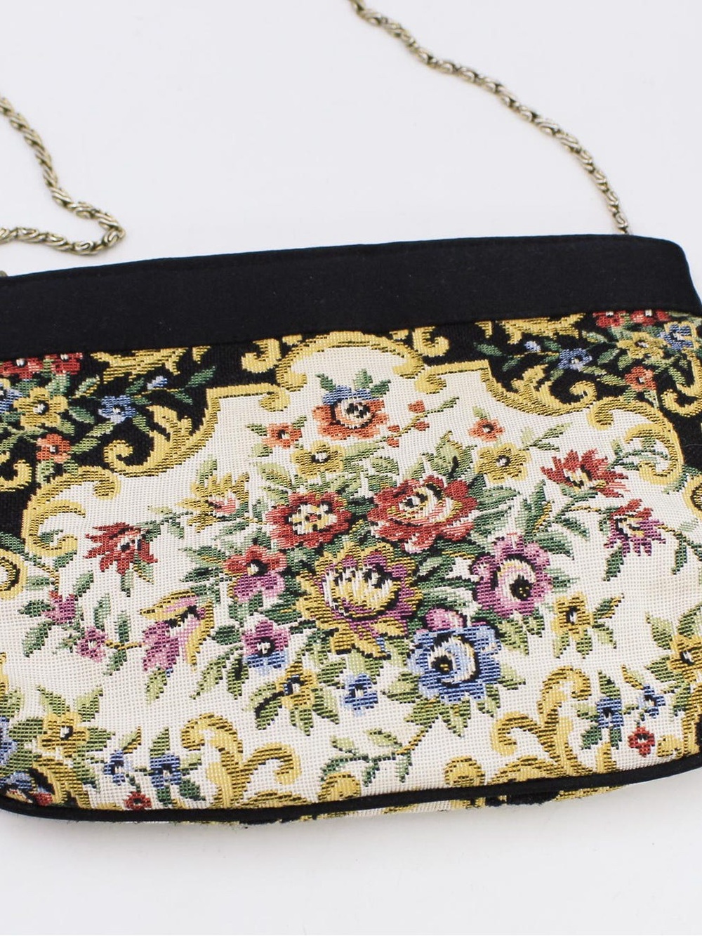 Vintage ADG Floral Tapestry Clutch with Chain Strap - Picture 2 of 7